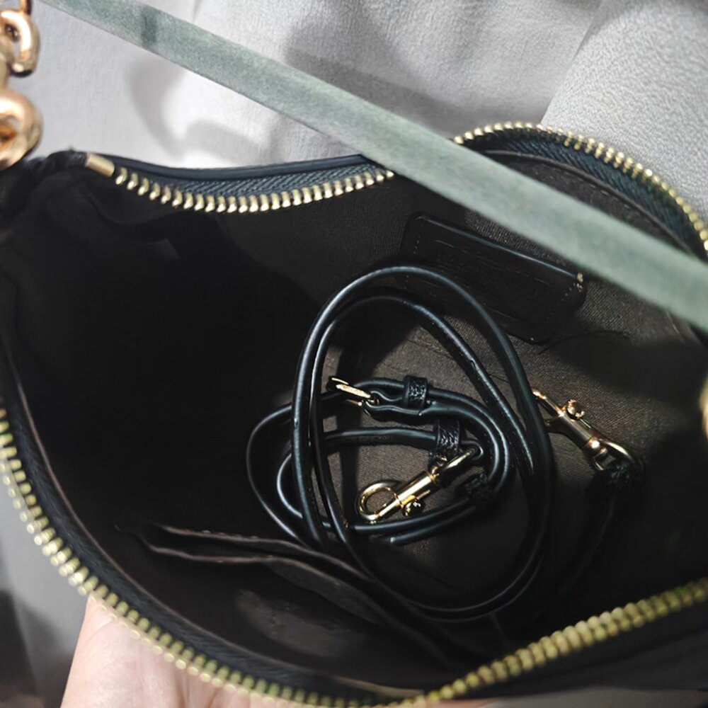 Coach Lychee-Textured Leather Shoulder Bag - Picture 5 of 9